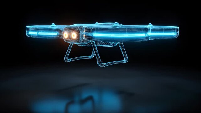 Futuristic Drone and Laser Gun Technology.