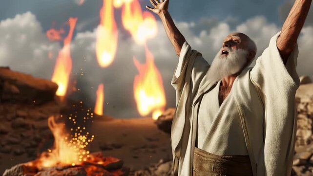 A Miracle Happened When Elijah Prayed, Fire From God Came Down and Consumed the Burnt Offering