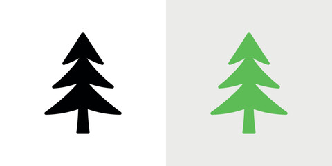 Obraz premium Black and green pine tree black tree green tree evergreen