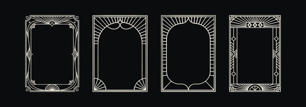 Elegant Art Deco Frames Collection Vintage Decorative Borders Set.