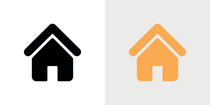 Black and orange house symbol white