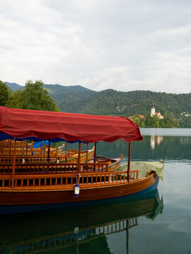 Boats in lake Bled, Slovenia