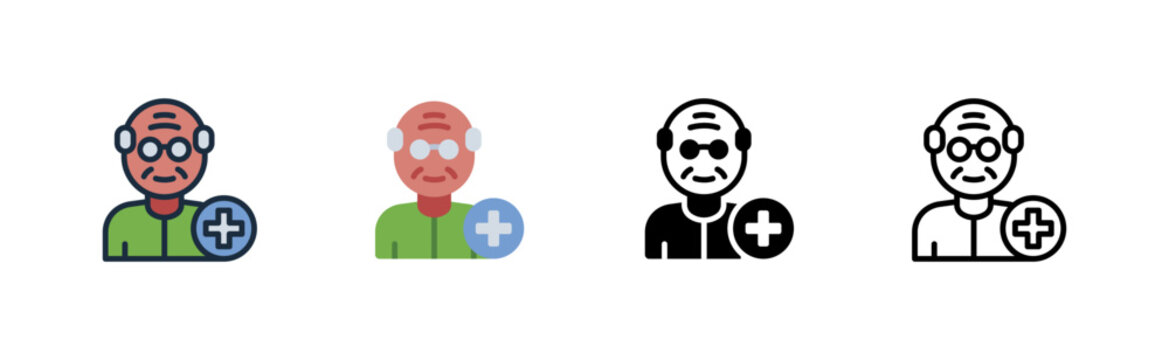 geriatric icon. elderly patient. Old people. Grandpa various style icon design vector illustration