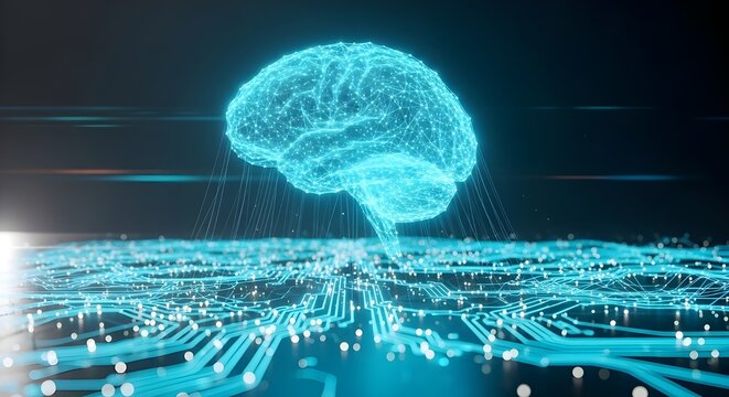 Cerebro humano: concepto futurista de inteligencia, ciencia y mente