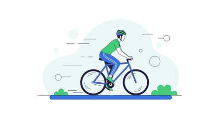 Fototapeta premium Active Cyclist Riding Bicycle Outdoors, Healthy Lifestyle, Sports and Recreation