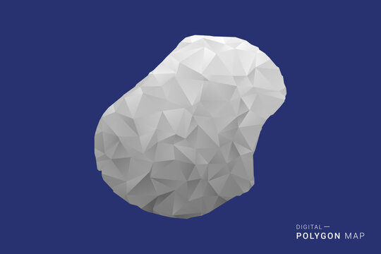 Nauru Map - Polygon White and Black map Style Vector Illustration, Low Poly Geometric Design, Isolated on blue Background.
