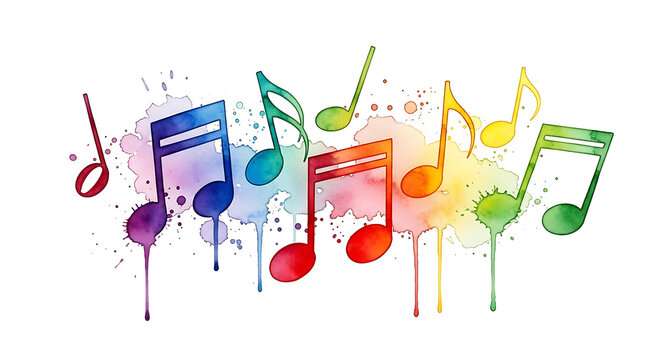 Creative Musical Background with Vibrant Paint Drips
