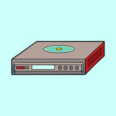 Fototapeta premium Flat vector illustration of a CD player, a relic of older technology