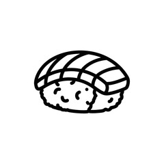 Cute Cartoon Sushi Piece Illustration for Food and Culinary Concepts