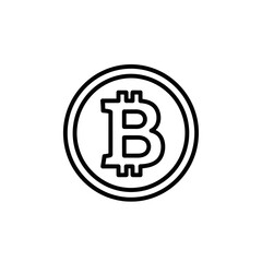 Obraz premium Minimalist Black and White Bitcoin Cryptocurrency Logo Design