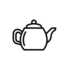 Obraz premium Minimalist Black and White Line Art of Teapot for Coffee and Tea Lovers