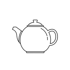 Obraz premium Minimalist Black and White Line Drawing of a Tea Pot for Food and Beverage Illustration