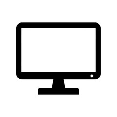 Fototapeta premium Minimalist Computer Monitor Icon for Digital Technology and Display Solutions