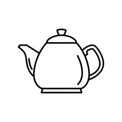 Obraz premium Minimalist Line Drawing of a Classic Teapot for Kitchen Decor