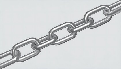 Obraz premium A silver chain with oval links on a gray background