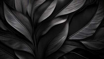 Fototapeta premium Elegant Black Leaf Design For Modern Decor