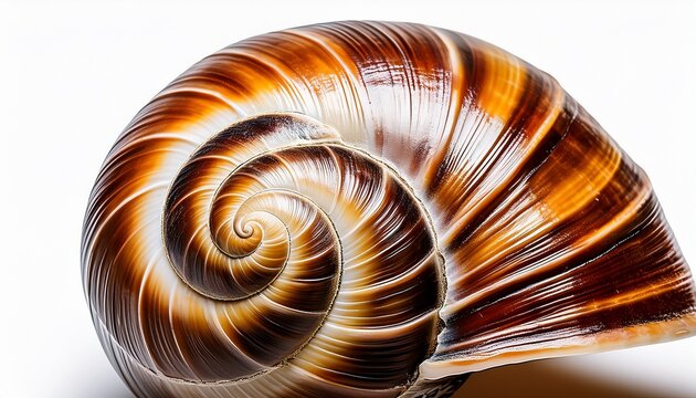 Natural Snail Shell Spiral Detail Isolated For Design