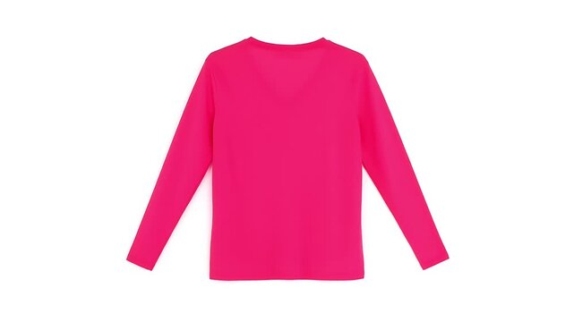 A vibrant fuchsia long-sleeved shirt with a simple design