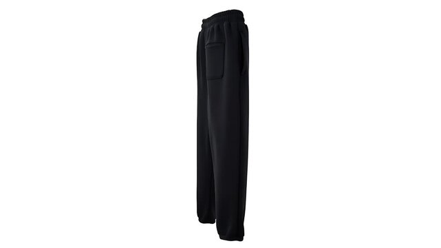A solitary pair of black sweatpants isolated, exuding comfort and simplicity