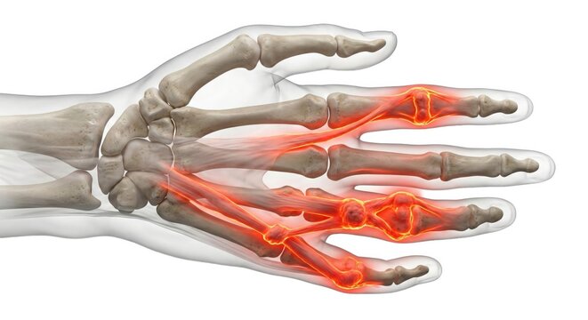 Dupuytren's contracture hand anatomy visualization showing fascia thickening fibrous cords nodule formation causing finger flexion deformity representing chronic orthopedic condition healthcare