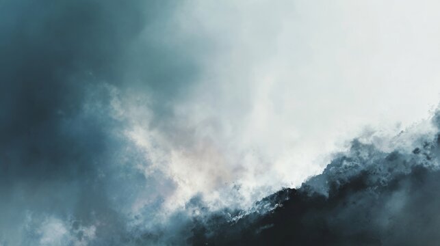  Ominous Dark Storm Clouds Gathering in the Atmospheric Blue Sky Above an Open Natural Landscape, Weather Change.