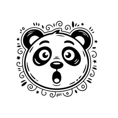 Fototapeta premium Cute panda isolated on blue background. Funny kawaii alpaca character. Cartoon flat style. Vector illustration