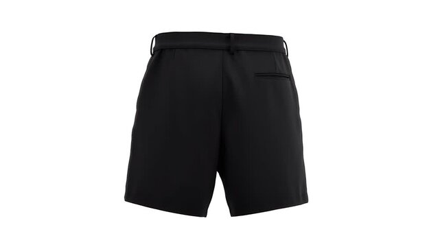 A stylish pair of black shorts, presented against a clean backdrop. The shorts are classic cut and design, perfect for any occasion.