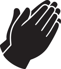 Obraz premium Minimalist Praying Hands Silhouette Icon – Symbol of Spirituality, Reverence, and Gratitude