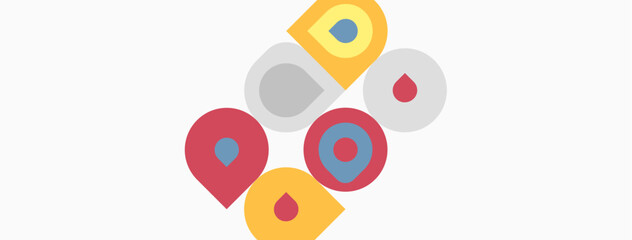 Colorful circles spell Dodo. Letters overlap, creating playful design. Simple shapes, muted tones dominate composition. © antishock