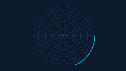 Radial target vector illustration with concentric circles and arc