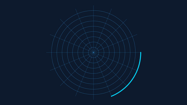 Radial target vector illustration with concentric circles and arc