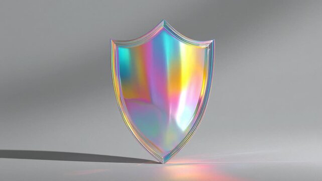 Firewall shield design shows colorful patterns on a uniform background