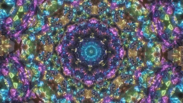 Hypnotic Kaleidoscopic Abstract Pattern with Vibrant Colors.