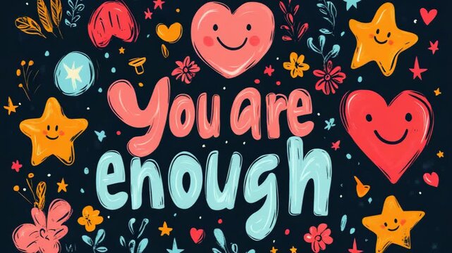 selective focus creative motion graphics you are enough for inspirational video