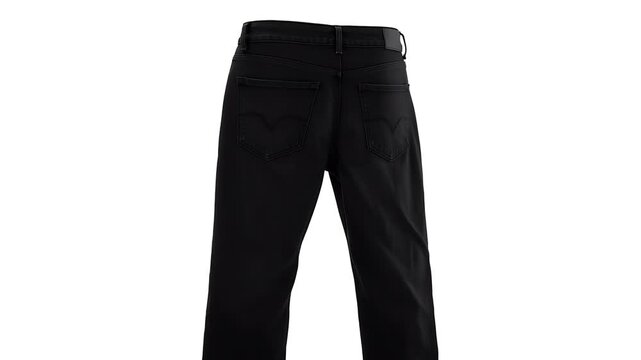 Black Denim Jeans, Back View 