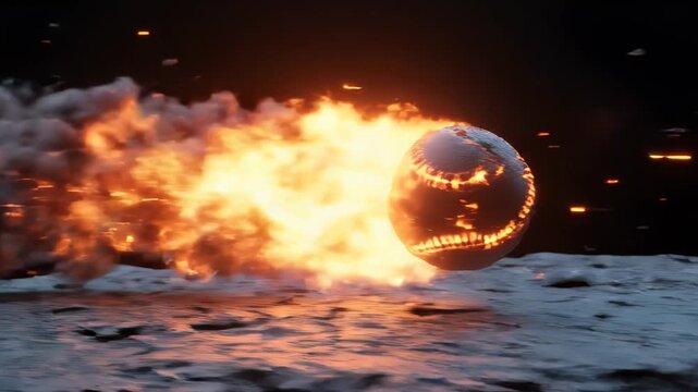 Exploding Baseball in Space and Water.