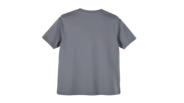 A gray t-shirt with short sleeves isolated on clean background