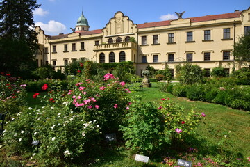 Chateau Castolovice and park. Neo- Renaissanse chateau with English park