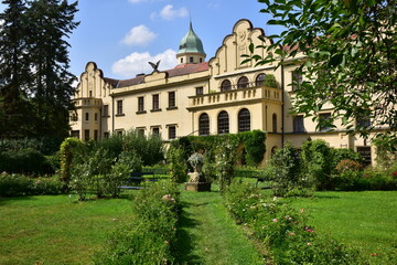 Chateau Castolovice and park. Neo- Renaissanse chateau with English park