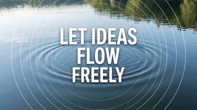 Let Ideas Flow Freely Text on Water Ripples