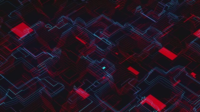 4k Seamless vjloop video of an abstract digital grid for technology and data infrastructure presentations