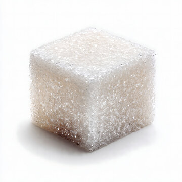 Sugar Cube Isolated on White &ndash; Single White Refined Sugar Cube Cutout