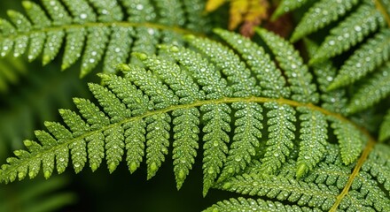 Close-up of Vibrant Green Fern Leaves Showing Detailed Texture and Structure