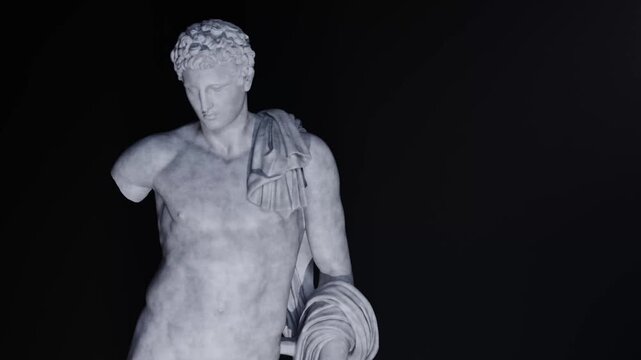 Sculpture of Hermes Belvedere Antinous Made with 3D render not AI