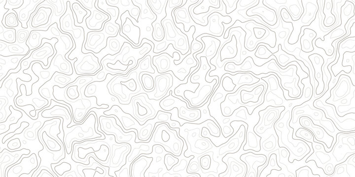 Topographic map illustration with wavy lines on white background