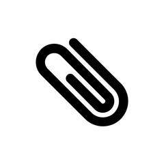 Obraz premium Paperclip office stationery icon, document attachment paper clip symbol, email attach file line art, business administration paperwork concept simple black and white vector graphic illustration.