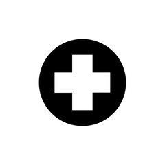 Obraz premium Circular Medical Cross Icon Representing Healthcare First Aid and Emergency Medicine for Professional Clinical Signage and Healthcare Application Interface Design
