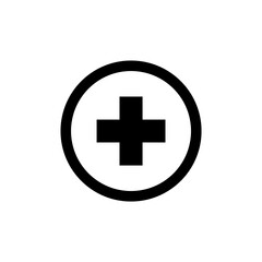 Obraz premium Solid Bold Medical Cross Icon for Healthcare Emergency Services First Aid and Medicine Branding Representing Clinical Safety and Professional Health Care Support