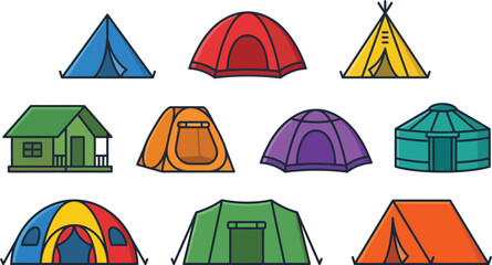 Colorful Tents and Camping Shelters © LoveU