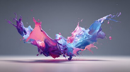 Obraz premium Colorful paint splashes creating an artistic and dynamic effect